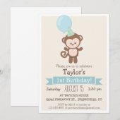 Baby Monkey Kinderen verjaardagsfeestje Kaart (Voorkant / Achterkant)
