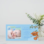 Baby Monkey PHOTO Boy Geboorteaankondiging Aankondiging (Staand voorkant)