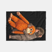 Baby monkey punch hugging  fleece deken (Voorkant (Horizontaal))
