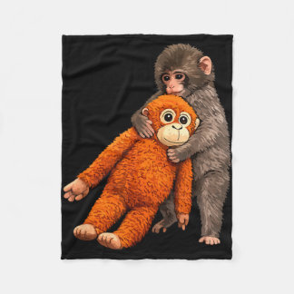 Baby monkey punch hugging fleece deken