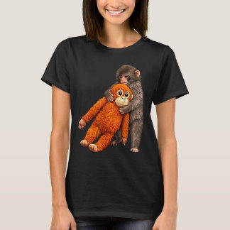 Baby monkey punch hugging t-shirt