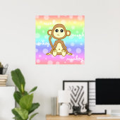 Baby Monkey Rainbow Poster Imprimer Nursery Wall A (Bureau à domicile)