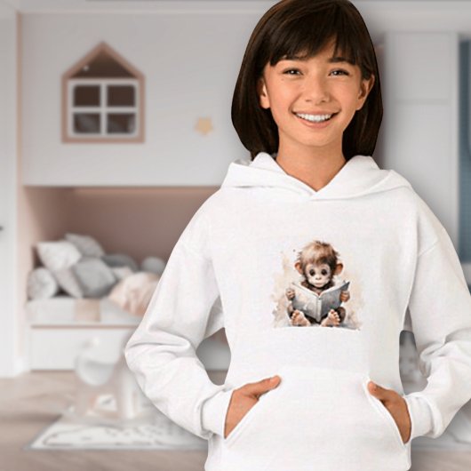 Baby Monkey Reader Meisje Pullover Hoodie