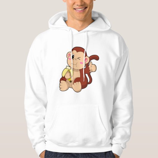 Baby Monkey with Banana Hoodie (Voorkant)