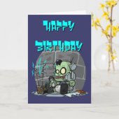 Baby Monster Verjaardag Kaart (Gele Bloem)