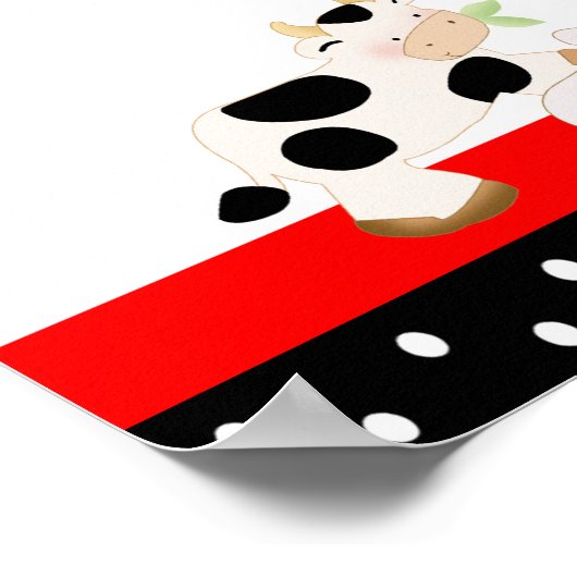 Baby Moo Koe Roze Baby shower Banner Poster (Hoek)