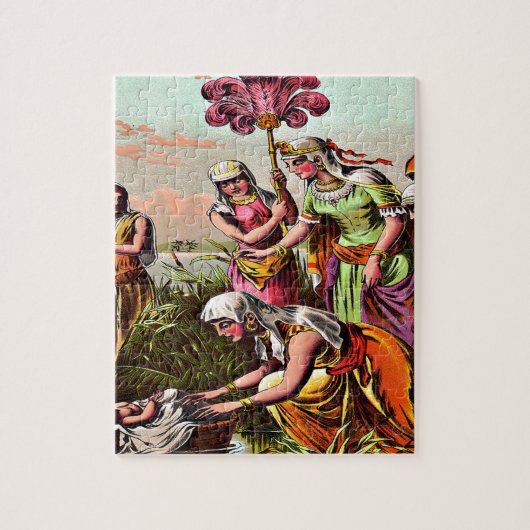 Baby Moses à la rivière Conception du puzzle (Vertical)