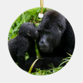 Baby Mountain Gorilla Kisses Silverback Gorilla Keramisch Ornament (Voorkant)