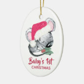 Baby Mouse Eerste Kerstmis Keramisch Ornament (Links)