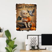 Baby Mummy Ghost  Halloween Krantenstijl Poster (Thuiskantoor)