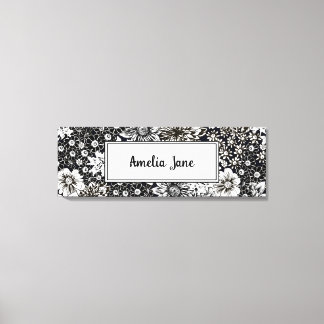 Baby Naam Aangepaste Floral Nursery Canvas Afdrukk Afdruk