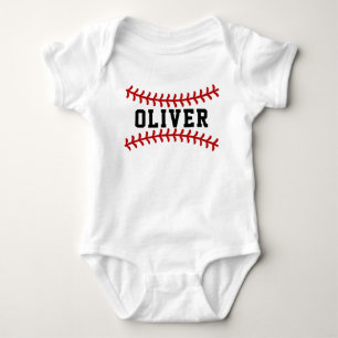 Baby Naam Baseball Pattern Romper