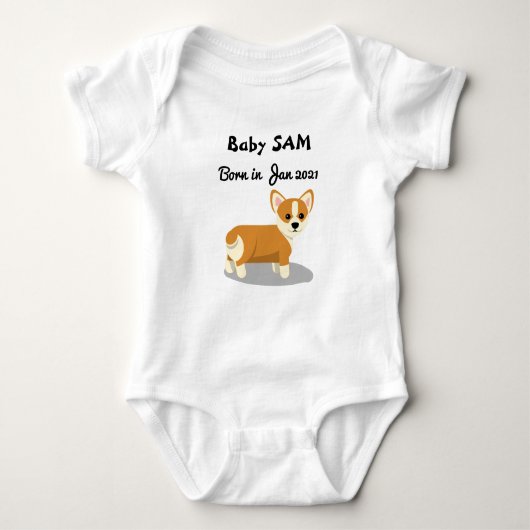 Baby naam Corgi Romper (Voorkant)