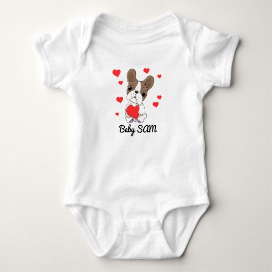 Baby naam Dog Heart Romper (Voorkant)