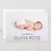 Baby Naam Foto Collage Modern Baby Birth Announce Aankondiging (Voorkant / Achterkant)