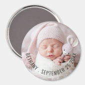 Baby Naam foto Datum geboortedatum geboortedatum Magneet (Voorkant / Achterkant)
