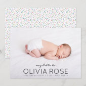 Baby Naam Fotobedekking Pastel Terrazzo Birth Aankondiging (Voorkant / Achterkant)