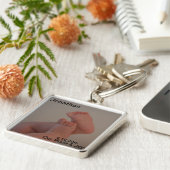 Baby Naam Geboortedatum Upload Foto Sleutelhanger (Zijkant)