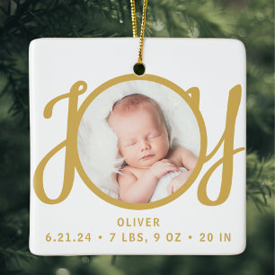 Baby Naam Geboortestatistieken Foto Keepsake Keramisch Ornament