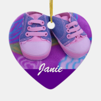 Baby Naam Ornament cadeaus Roze Schoenen