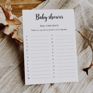Baby Naam Race Baby Shower Spel, Kaart