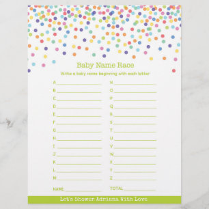 Baby Naam Race Confetti Baby shower Game