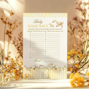 Baby Naam Race Dwaze Gans Baby shower spel