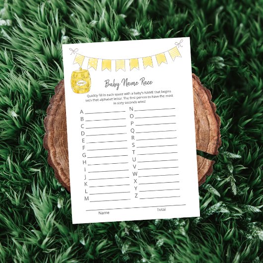 Baby Naam Race Game Teddy Bear Kaart