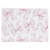 Baby Naam Roze Bow Gift Bag Groot Cadeauzakje (Achterkant)