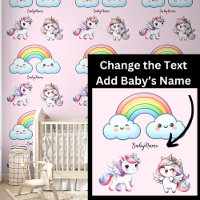 Baby naam, Schattigee eenhoorns & regenboog op roz