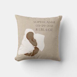 Baby Naam Waterverf Houth Stats Kussen