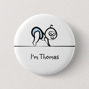 Baby-naamplaatje Ronde Button 5,7 Cm