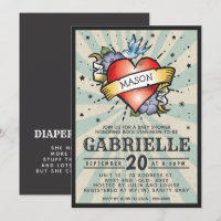 Baby Name Rock en Roll Tattoo Baby shower