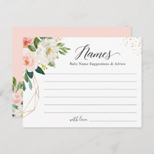 Baby Name Suggestion Conseils Baby shower Carte de