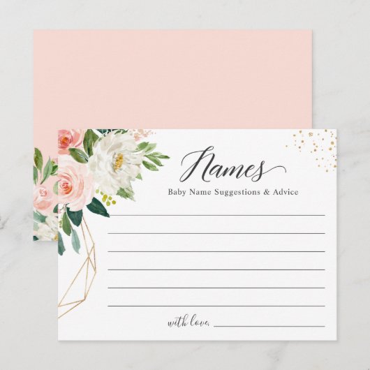 Baby Name Suggestion Conseils Baby shower Carte de (Devant / Derrière)