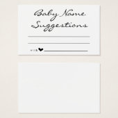 Baby Name Suggestions Card pour Baby shower (Devant & derrière)