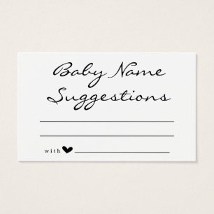 Baby Name Suggestions Card pour Baby shower