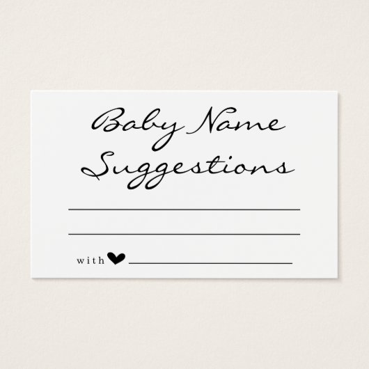 Baby Name Suggestions Card pour Baby shower (Devant)