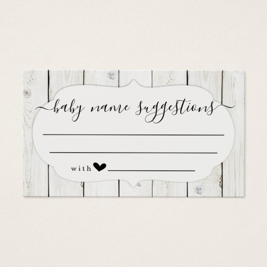 Baby Name Suggestions Card pour Baby shower (Devant)