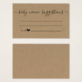 Baby Name Suggestions Card pour Baby shower (Devant & derrière)