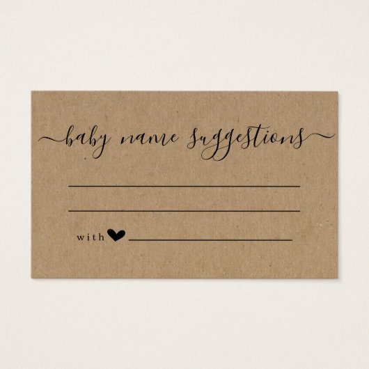 Baby Name Suggestions Card pour Baby shower (Devant)