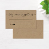 Baby Name Suggestions Card pour Baby shower (Bureau)