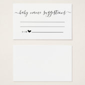 Baby Name Suggestions Card pour Baby shower (Devant & derrière)