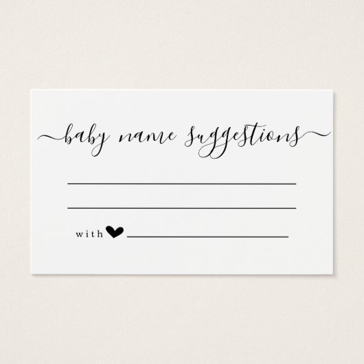 Baby Name Suggestions Card pour Baby shower (Devant)