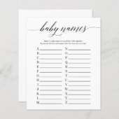 Baby Names Minimalistisch Baby shower (Voorkant / Achterkant)
