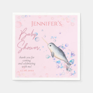 Baby Narwhal borrelt Baby shower Servet