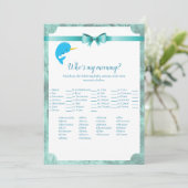 Baby Narwhal die mijn mama Baby shower Game is Kaart (Staand voorkant)