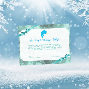 Baby Narwhal mama's Belly Size Baby shower Game Kaart