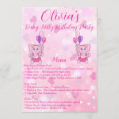 Baby Nelly Verjaardagsfeest Menu (Voorkant)