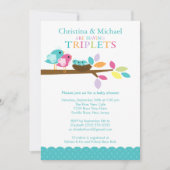 Baby nesten Triplets Baby Shower Invitations Kaart (Voorkant)